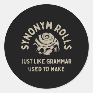 Synoniem Rolls Joke Cinnamon Rolls Grammatica Pun  Ronde Sticker