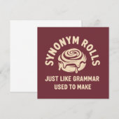 Synoniem rolt net zoals grammatica vroeger grappig kaart (Voorkant / Achterkant)