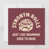 Synoniem rolt net zoals grammatica vroeger grappig kaart (Voorkant)
