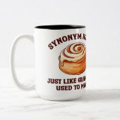 Synoniembroodjes - enkel zoals de grammatica gebru tweekleurige koffiemok (Links)