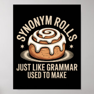 Synoniemen rollen net als grammatica om woordspeli poster