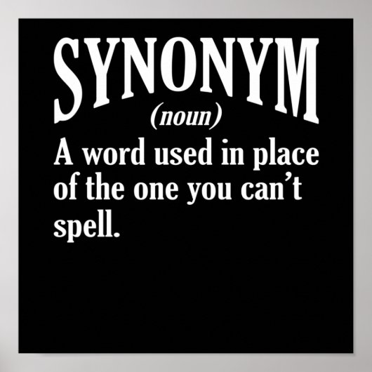Synonym Definition English Language Teacher Poster (Voorkant)