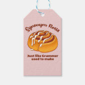 Synonym rollen net als een grijsmachine die gebrui cadeaulabel (Voorkant)