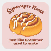 Synonym rollen net als een grijsmachine die gebrui vierkante sticker (Voorkant)