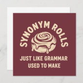Synonym Rolls Just Like Grammar Used to Make Funny Kaart (Voorkant / Achterkant)