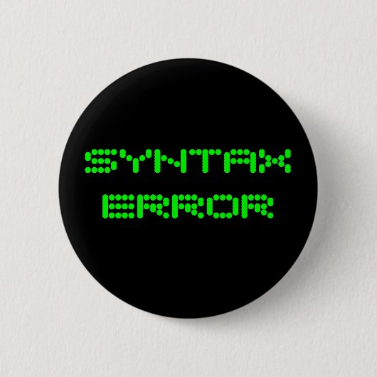 SYNTAX-FOUTpop Ronde Button 5,7 Cm (Voorkant)