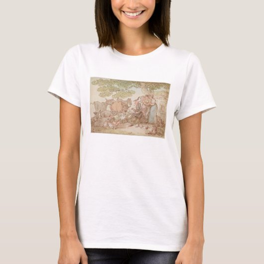 Syntax sketching na natuur t-shirt (Voorkant)