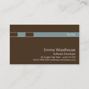 Syntaxis Chocolade Brown & Light Steel Blue Visitekaartje