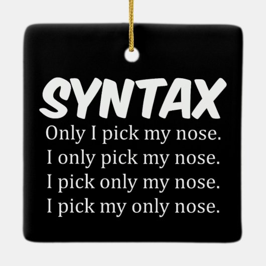 Syntaxis Funny Nose Picking Keramisch Ornament (Achterkant)