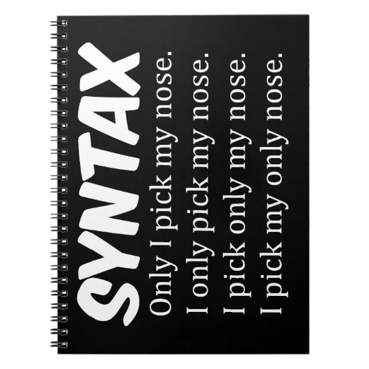 Syntaxis Funny Nose Picking Notitieboek (Voorkant)