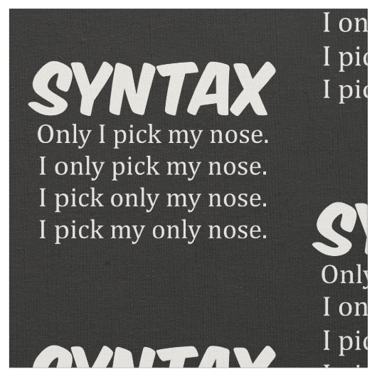 Syntaxis Funny Nose Picking Stof (Close Up)