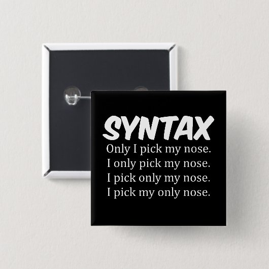 Syntaxis Funny Nose Picking Vierkante Button 5,1 Cm (Voorkant /achterkant)