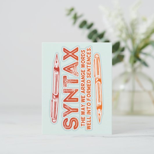 Syntaxis Grammatica Grammatica Briefkaart (Staand voorkant)