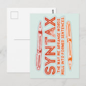 Syntaxis Grammatica Grammatica Briefkaart (Voorkant / Achterkant)