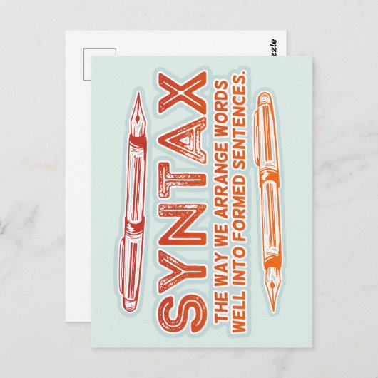 Syntaxis Grammatica Grammatica Briefkaart (Voorkant / Achterkant)