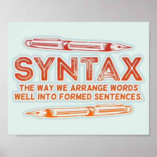 Syntaxis Grammatica Grammatica Poster (Voorkant)