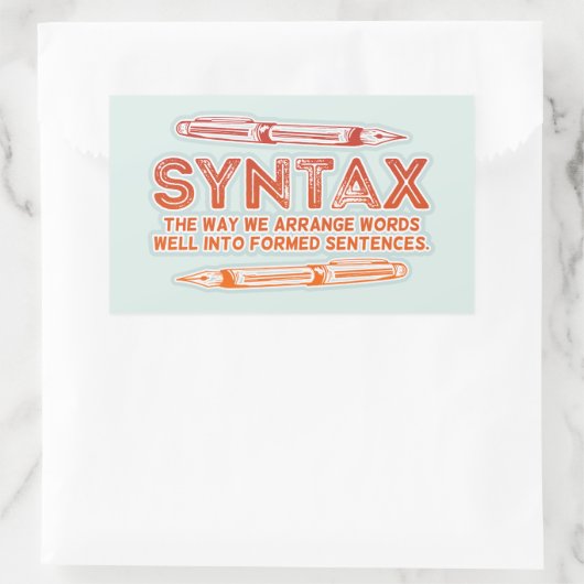 Syntaxis Grammatica Grammatica Rechthoekige Sticker (Tas)