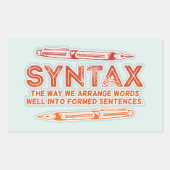 Syntaxis Grammatica Grammatica Rechthoekige Sticker (Voorkant)