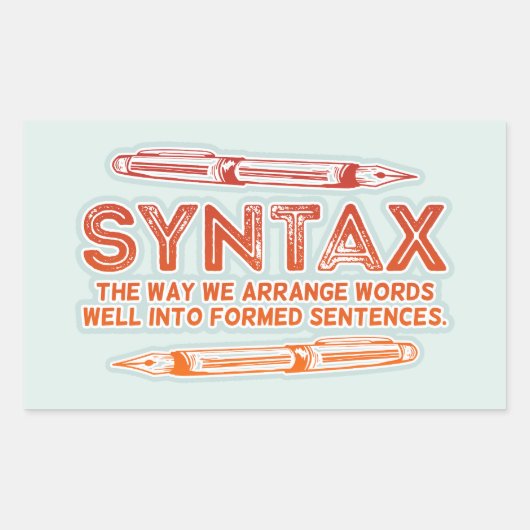 Syntaxis Grammatica Grammatica Rechthoekige Sticker (Voorkant)