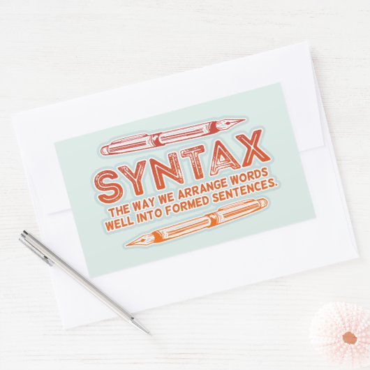 Syntaxis Grammatica Grammatica Rechthoekige Sticker (Envelop)