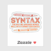 Syntaxis Grammatica Grammatica Sticker (Vel)