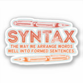 Syntaxis Grammatica Grammatica Sticker (Voorkant)