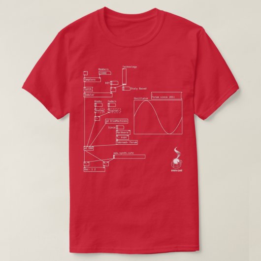 Synth Caf Pure Data Patch T-shirt (Design voorkant)