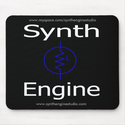 Synth Engine Mousepad (zwart) Muismat (Voorkant)