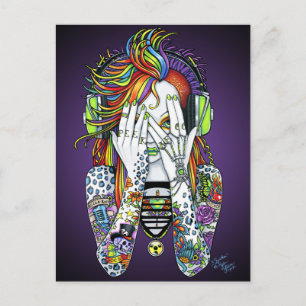 Synthea Psytrance Tattoo Schijf Jockey Fae Briefka Briefkaart