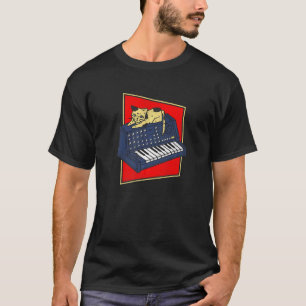 Synthesizer Cat Analoge Synthetische Producent Mod T-shirt