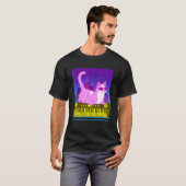  Synthesizer Cat Retro Synth Vaporwave Keyboard T-shirt (Voorkant volledig)