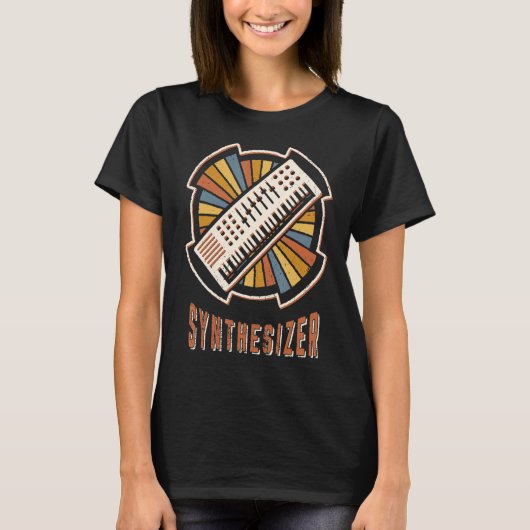 Synthesizer Classic Retro Music Love T-shirt (Voorkant)