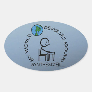 Synthesizer - De wereld spoelt rond ovaal Sticker 