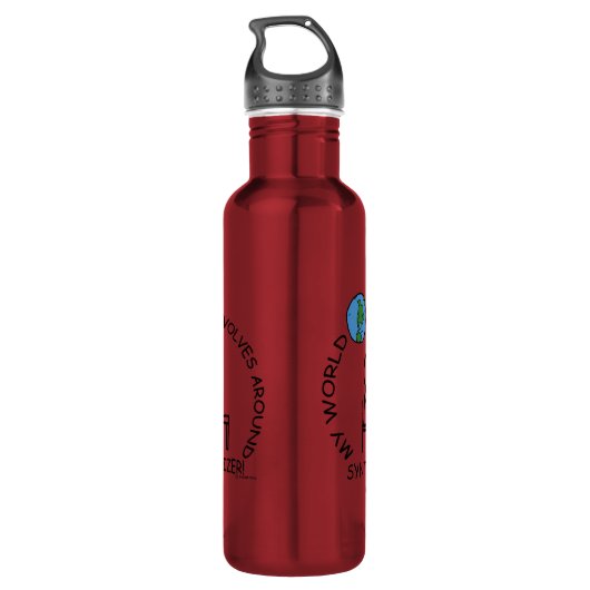 Synthesizer - De wereld spoelt rond roestvrij spel Waterfles (Achterkant)