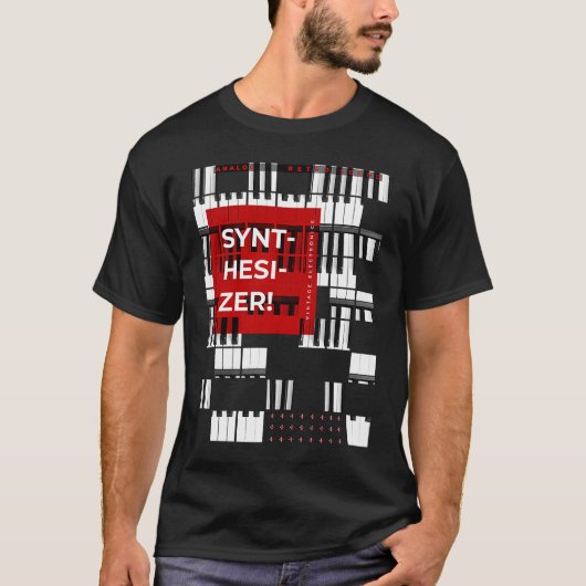 Synthesizer  elektronica analoge retro geluid t-shirt (Voorkant)
