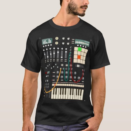 Synthesizer en drummachine van Mewzeek T T-shirt (Voorkant)