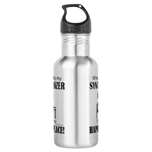 Synthesizer Happy Place Waterfles (Achterkant)