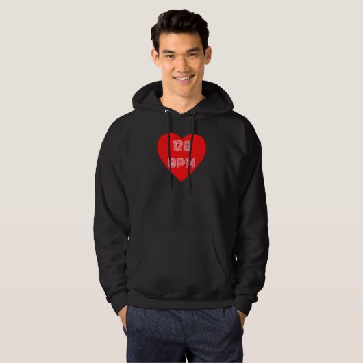 Synthesizer I Love 128 bpm voor dansfans Hoodie (Voorkant volledig)