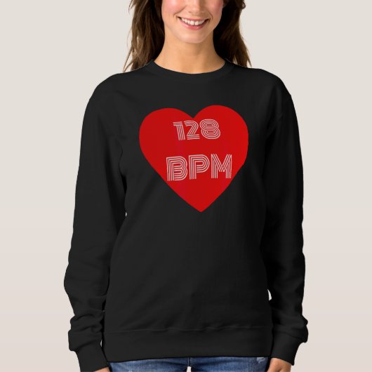 Synthesizer I Love 128 bpm voor dansfans Trui (Voorkant)