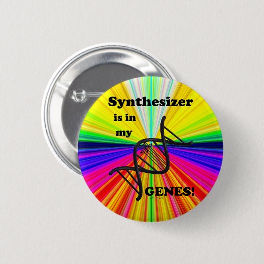 Synthesizer is in mijn genen ronde button 5,7 cm (Voorkant /achterkant)