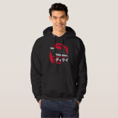 Synthesizer Japans Analoge Synthwave Techno Synth Hoodie (Voorkant volledig)