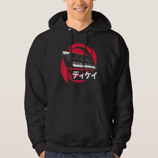 Synthesizer Japans Analoge Synthwave Techno Synth Hoodie (Voorkant)