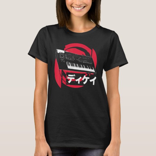 Synthesizer Japans Analoge Synthwave Techno Synth T-shirt (Voorkant)