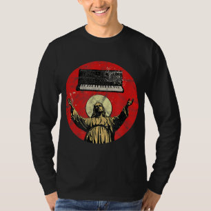 Synthesizer Jesus Analog Syndroom Analoge Nerd An T-shirt