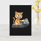 Synthesizer kat die de analoge Synthesizer afspeel Kaart (Gele Bloem)