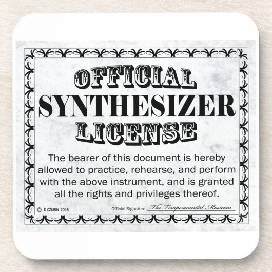 Synthesizer-licentie Drankjes Onderzetter (Voorkant)