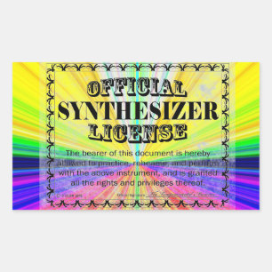 Synthesizer Licentie rechthoekige sticker