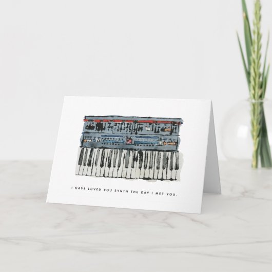 Synthesizer Love Valentijnsdag Wenskaart Feestdagen Kaart (Voorkant)