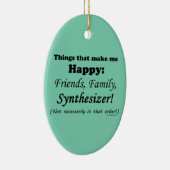 Synthesizer maakt me gelukkig keramisch ornament (Rechts)