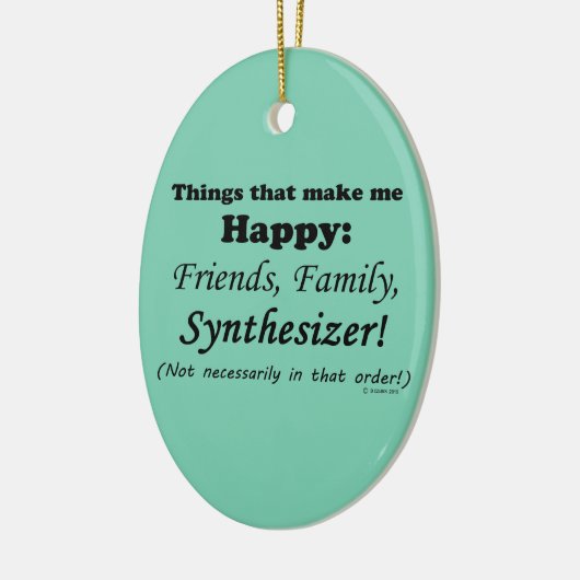 Synthesizer maakt me gelukkig keramisch ornament (Links)